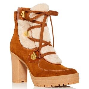 See by Chloé shearling heeled boots